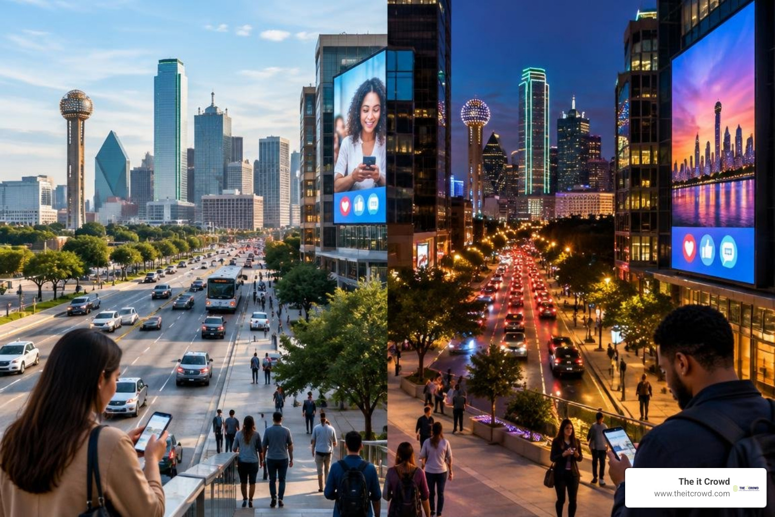 Dallas daily posting engagement heat map across peak hours