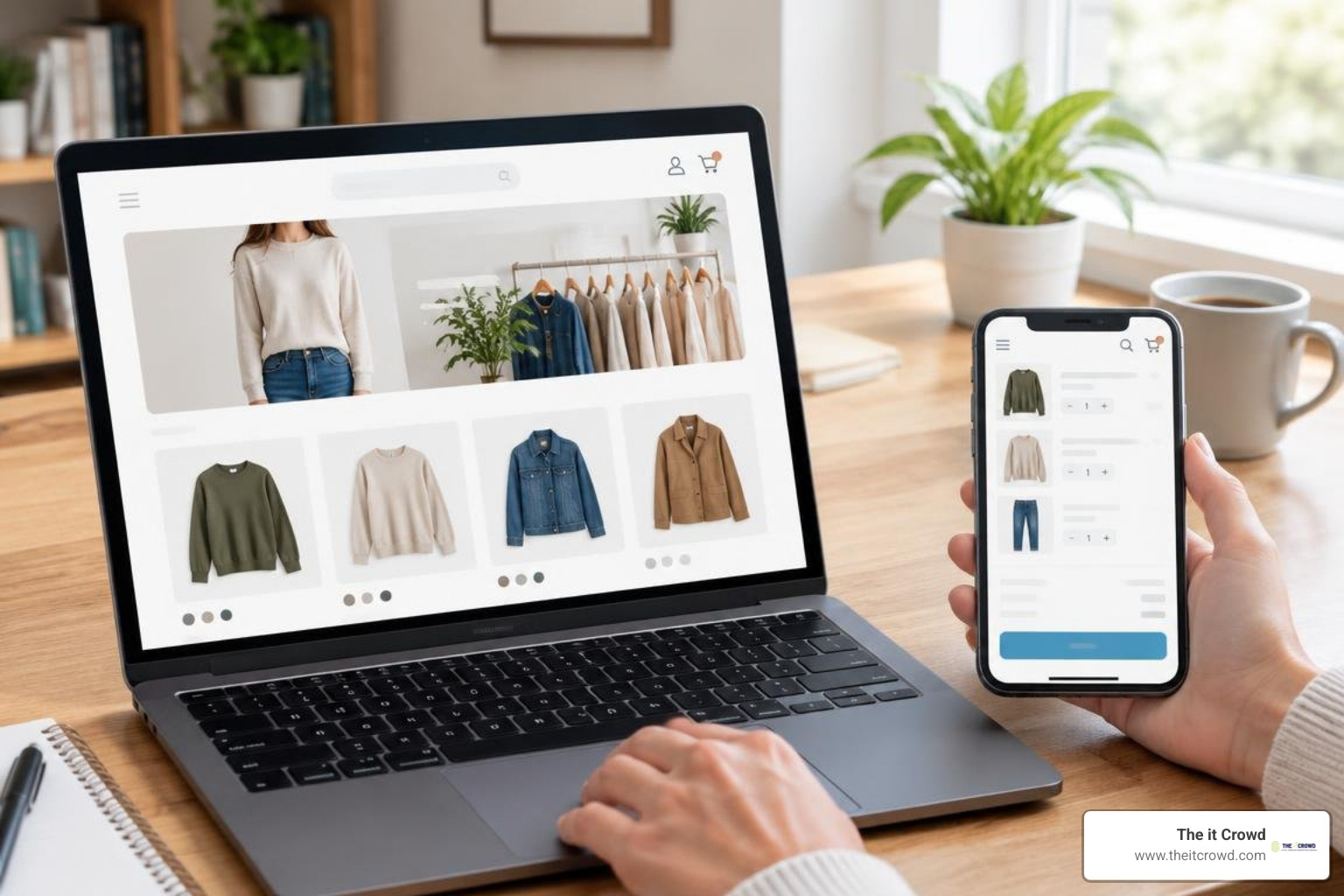 modern ecommerce storefront on a laptop and phone